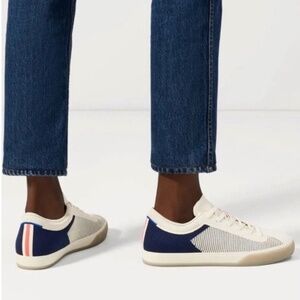 Rothy's Cream and Blue Women's Sneakers